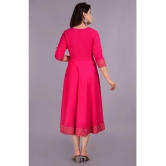 Smien - Pink Rayon Women's Anarkali Kurti ( Pack of 1 ) - None