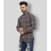 Campus Sutra Cotton Regular Fit Checks Full Sleeves Mens Casual Shirt - Brown ( Pack of 1 ) - None