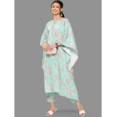 Janasya Womens Sea Green Crepe Digital Printed Co-ords Set - None