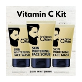 Qraa Vitamin C Skin Whitening Face Kit|Face Wash, Face Scrub and Face Mask for Men |With Vitamin E|For Brighter and Even Toned Skin (Set of 3)