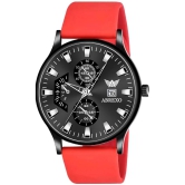 Abrexo Red Silicon Analog Mens Watch