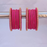 Stylish Alloy Women & Girls Ball Chain Bangles with Intricate Bagdi Thread Design - Ball Chain Bangles - Bagdi Thread Bangles - Traditional Bangles for Wedding, Party, Anniversary