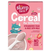 Slurrp Farm Strawberry Cereal  No Sugar Instant Healthy Cereal With Ragi Rice  Milk 200 g