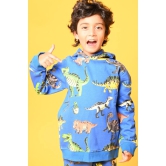 DINOSAUR FLEECE HOODIE SWEATSHIRT - BLUE-5-6 YEARS / 1N / BLUE