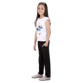 Kids Cave Dress for Girls Two Piece Printed Cap Sleeve Tshirt And Elasticated Waist Band Pant Fabric 100%  Super Cotton Hosiery Bio Wash (Color Tshirt-White, Pant Black, Size 3 to 12 Years) 