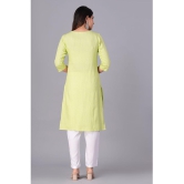 Doriya Cotton Blend Embroidered Kurti With Palazzo Women's Stitched Salwar Suit - Green ( Pack of 1 ) - None