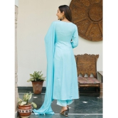 AMIRA'S INDIAN ETHNICWEAR - Blue Rayon Women's Stitched Salwar Suit ( ) - XXL