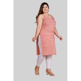 miravan - Peach Cotton Women's Straight Kurti ( Pack of 1 ) - None