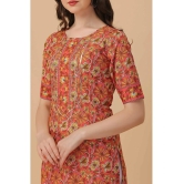 Glomee - Orange Crepe Womens Straight Kurti ( Pack of 1 ) - None