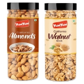 YUM YUM Dry Fruits Combo Pack 300gm Almonds & Walnut Kernels- Badam & Akhrot Giri (150g x 2)