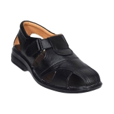 IndiForce Black Leather Sandals - 6