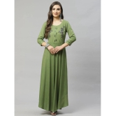 JC4U Rayon Green A- line Dress - Single - M