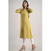 MAUKA - Mustard Rayon Womens Front Slit Kurti ( Pack of 1 ) - None