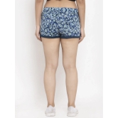 Wolfpack Women Blue Printed Shorts-L