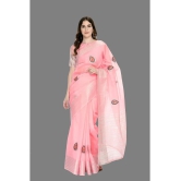 OFLINE SELCTION - Pink Silk Saree With Blouse Piece ( Pack of 1 ) - Pink