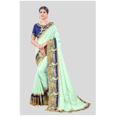 offline selection - Light Green Dola Silk Saree With Blouse Piece ( Pack of 1 )