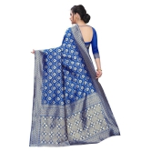 ofline selection Blue Jacquard Saree