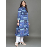 Tissu Cotton Printed Kurti With Palazzo Womens Stitched Salwar Suit - Blue ( Pack of 1 ) - None