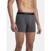 Jockey 8009 Men Super Combed Cotton Rib Solid Boxer Brief - Navy/Charcoal Mel/Grey Mel (Pack of 3) - None