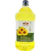 WOW Cooking Oils Certified Organic Virgin Cold Pressed Sunflower Cooking Oil (2 LTR X 4)+3 RAW Honey 55GM