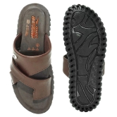 ASIAN Brown Mens Leather Slipper - None