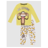 Lazy Shark Boys Yellow  White Printed Night suit - None