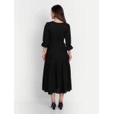 gufrina Rayon Solid Midi Womens Fit & Flare Dress - Black ( Pack of 1 ) - None