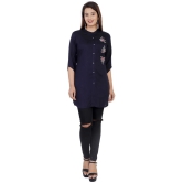 JC4U - Blue Rayon Womens Straight Kurti ( Pack of 1 ) - None