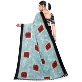 LEELAVATI - Light Blue Georgette Saree With Blouse Piece ( Pack of 1 ) - Light Blue