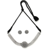 Sukkhi Silver Alloy Necklace Set ( Pack of 1 ) - Silver