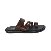 Ajanta Brown Flip Flops - None