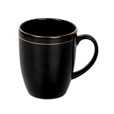 Femora Black Color Gold Line Ceramic Coffee Mug - 300 ML, 3 pcs