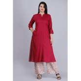 MAUKA - Maroon Front Slit Rayon Women's Stitched Salwar Suit ( Pack of 1 ) - None