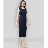 Zima Leto - Navy Cotton Womens Bodycon Dress ( Pack of 1 ) - M