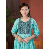 Aarika Sea Green Rayon Girls Anarkali Suit Set ( Pack of 1 ) - None