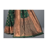 Om Shantam Sarees - Green Art Silk Saree With Blouse Piece ( Pack of 1 ) - Green