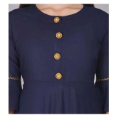 Smien - Navy Rayon Womens Anarkali Kurti ( Pack of 1 ) - None