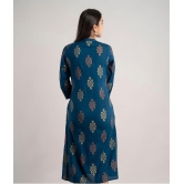 MAUKA - Blue Rayon Womens Straight Kurti ( Pack of 1 ) - None