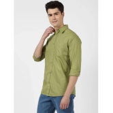 UrbanMark Men 100% Cotton Full Sleeves Regular Fit Solid Casual Shirt-Olive - None