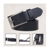 Loopa - Black Leather Mens Formal Belt ( Pack of 1 ) - None