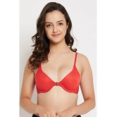 Clovia Pack of 1 Nylon Heavily Padded Womens Plunge Bra ( Red ) - None