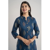 MAUKA - Blue Rayon Womens Straight Kurti ( Pack of 1 ) - None