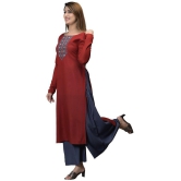 Maquien - Maroon Rayon Womens Straight Kurti - None