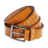 Leather World - Tan Faux Leather Mens Formal Belt ( Pack of 1 ) - None