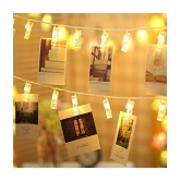 Party Propz 20 Photo Clip Fairy String Lights for Outdoor,Indoor, Anniversary, Birthday ,Diwali, Christmas Decoration,Valentine Gifts Girlfriend Or Boyfriend, Bedroom, Home Photos Light Deco