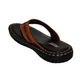 Ajanta Tan Flip Flops - None