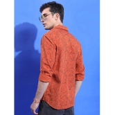 Ketch 100% Cotton Regular Fit Printed Full Sleeves Mens Casual Shirt - Rust ( Pack of 1 ) - None