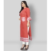 Lerkiza - Pink Cotton Womens Straight Kurti ( Pack of 1 ) - 4XL