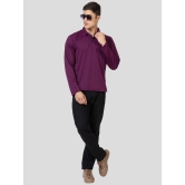 YHA - Purple Cotton Blend Regular Fit Men's Polo T Shirt ( Pack of 1 ) - None