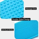 Smizzy Bath Combo of Silicone Reusable Body Back Scrubbing Belt with Exfoliating Deep Cleaning for Dead Skin Removal Bubble Bath Brush